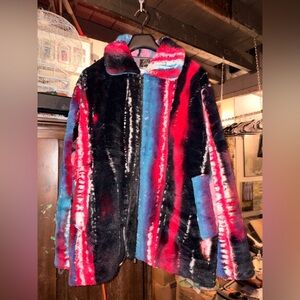 Needles Multicolor Striped Teddy Jacket